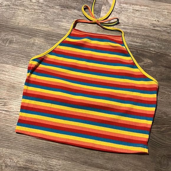 Stripe croptop with neck strings - Picture 2 of 3